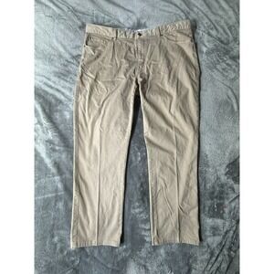 Peter Millar Jeans Men's 40 Flat Front Logo Tab Button Beige 19105